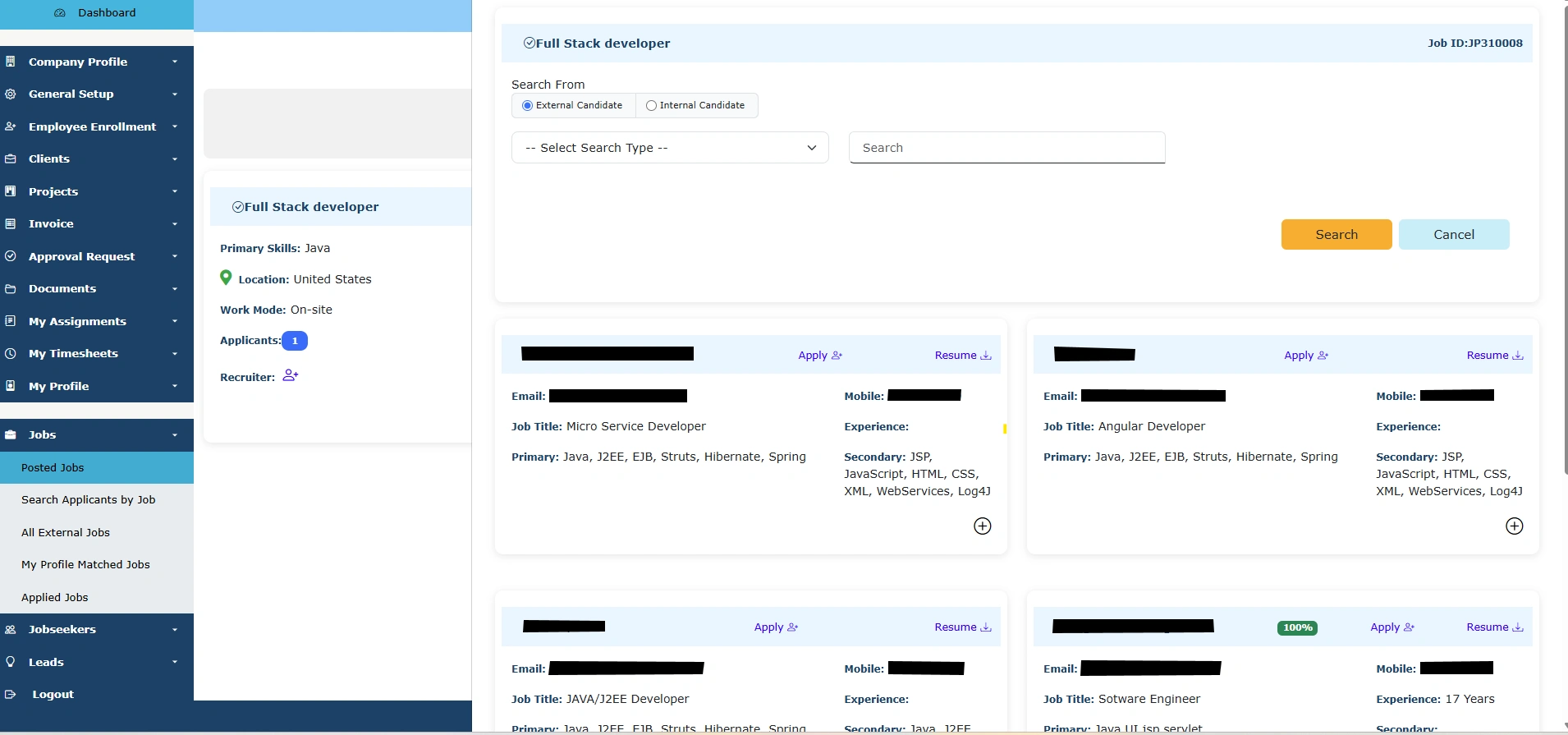 jobs matched profiles